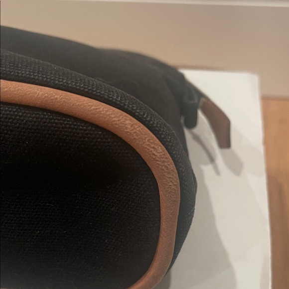 Black Hermes Canvas Pouch with Beige Leather Trim - Picture 9 of 11